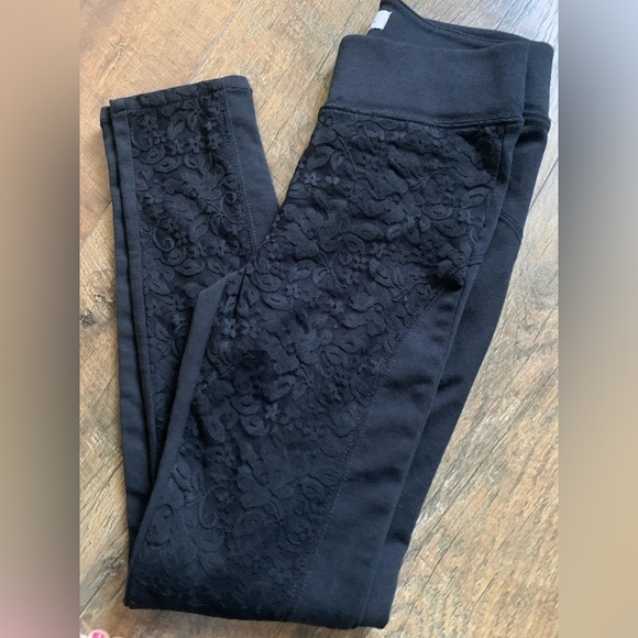 Mixed media Balletcore Black lace leggings‎ - Picture 1 of 9